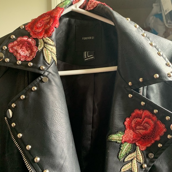 Embroidered Leather jacket - Picture 2 of 4